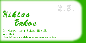 miklos bakos business card